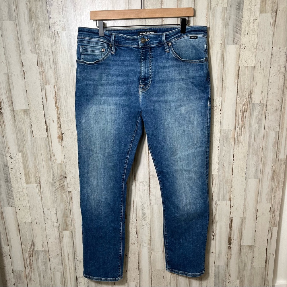 Mavi Zach Straight Leg Jeans Stretch Medium Wash Mens Size 35 x‎ 30